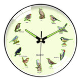 Maxbell Bird Themed Wall Clock Silent Round Gifts Wall Decor for Office School Study Black
