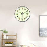 Maxbell Bird Themed Wall Clock Silent Round Gifts Wall Decor for Office School Study Black