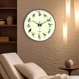 Maxbell Bird Themed Wall Clock Silent Round Gifts Wall Decor for Office School Study Black