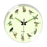 Maxbell Bird Themed Wall Clock Silent Round Gifts Wall Decor for Office School Study White