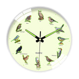 Maxbell Bird Themed Wall Clock Silent Round Gifts Wall Decor for Office School Study White
