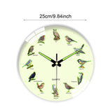 Maxbell Bird Themed Wall Clock Silent Round Gifts Wall Decor for Office School Study White