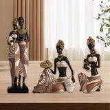 Maxbell African Statue Home Decor Aesthetic Ornament Shelf Housewarming Resin Statue