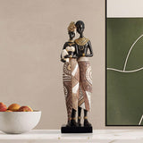 Maxbell African Statue Home Decor Aesthetic Ornament Shelf Housewarming Resin Statue