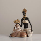 Maxbell African Statue Home Decor Aesthetic Ornament Shelf Housewarming Resin Statue