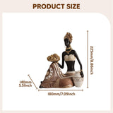 Maxbell African Statue Home Decor Aesthetic Ornament Shelf Housewarming Resin Statue