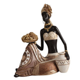 Maxbell African Statue Home Decor Aesthetic Ornament Shelf Housewarming Resin Statue