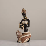Maxbell African Statue Home Decor Aesthetic Ornament Shelf Housewarming Resin Statue