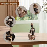 Maxbell African Statue Home Decor Aesthetic Ornament Shelf Housewarming Resin Statue