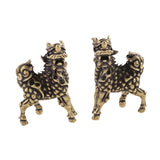 Maxbell 2x Feng Shui Pixiu Statue Chinese Mythical Beast for Office Bedroom Tabletop
