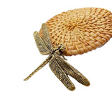 Maxbell Dragonfly Statue Collectible Brass Dragonfly Figurines for Patio Lawn Office