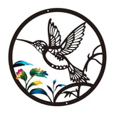 Maxbell Round Metal Bird Wall Art Decor Abstract Decoration for Garden Bedroom Porch