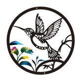 Maxbell Round Metal Bird Wall Art Decor Abstract Decoration for Garden Bedroom Porch