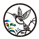 Maxbell Round Metal Bird Wall Art Decor Abstract Decoration for Garden Bedroom Porch