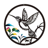 Maxbell Round Metal Bird Wall Art Decor Abstract Decoration for Garden Bedroom Porch