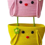 Maxbell Wall Hanging Basket Bohemian Woven Wall Basket for Living Room Bedroom Decor Pink Yellow Green