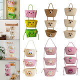 Maxbell Wall Hanging Basket Bohemian Woven Wall Basket for Living Room Bedroom Decor Pink Yellow Green