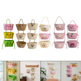 Maxbell Wall Hanging Basket Bohemian Woven Wall Basket for Living Room Bedroom Decor Pink Yellow Green