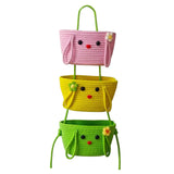Maxbell Wall Hanging Basket Bohemian Woven Wall Basket for Living Room Bedroom Decor Pink Yellow Green