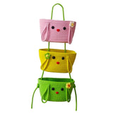 Maxbell Wall Hanging Basket Bohemian Woven Wall Basket for Living Room Bedroom Decor Pink Yellow Green