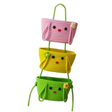 Maxbell Wall Hanging Basket Bohemian Woven Wall Basket for Living Room Bedroom Decor Pink Yellow Green