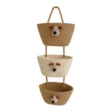 Maxbell Wall Hanging Basket Bohemian Woven Wall Basket for Living Room Bedroom Decor Brown and Beige