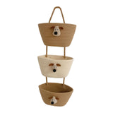 Maxbell Wall Hanging Basket Bohemian Woven Wall Basket for Living Room Bedroom Decor Brown and Beige