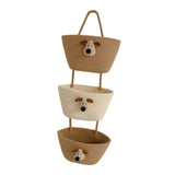 Maxbell Wall Hanging Basket Bohemian Woven Wall Basket for Living Room Bedroom Decor Brown and Beige