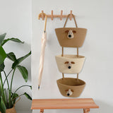 Maxbell Wall Hanging Basket Bohemian Woven Wall Basket for Living Room Bedroom Decor Brown and Beige