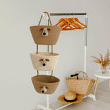 Maxbell Wall Hanging Basket Bohemian Woven Wall Basket for Living Room Bedroom Decor Brown and Beige