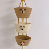 Maxbell Wall Hanging Basket Bohemian Woven Wall Basket for Living Room Bedroom Decor Brown and Beige