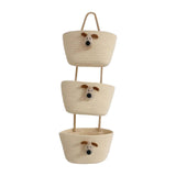 Maxbell Wall Hanging Basket Bohemian Woven Wall Basket for Living Room Bedroom Decor Beige