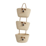 Maxbell Wall Hanging Basket Bohemian Woven Wall Basket for Living Room Bedroom Decor Beige