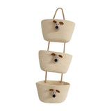 Maxbell Wall Hanging Basket Bohemian Woven Wall Basket for Living Room Bedroom Decor Beige
