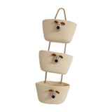 Maxbell Wall Hanging Basket Bohemian Woven Wall Basket for Living Room Bedroom Decor Beige