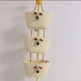 Maxbell Wall Hanging Basket Bohemian Woven Wall Basket for Living Room Bedroom Decor Beige