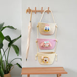 Maxbell Wall Hanging Basket Bohemian Woven Wall Basket for Living Room Bedroom Decor Beige and Pink