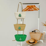 Maxbell Wall Hanging Basket Cartoon 3 Tiers Storage Bin for Laundry Bathroom Kitchen