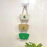 Maxbell Wall Hanging Basket Cartoon 3 Tiers Storage Bin for Laundry Bathroom Kitchen
