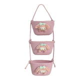 Maxbell Wall Hanging Basket Bohemian Woven Wall Basket for Living Room Bedroom Decor Pink