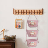 Maxbell Wall Hanging Basket Bohemian Woven Wall Basket for Living Room Bedroom Decor Pink