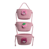 Maxbell Wall Hanging Basket Bohemian Woven Wall Basket for Living Room Bedroom Decor Pink Bear