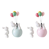 Maxbell Balloon Bunny Figurine Funny Flying Bunny Figure for TV Stand Office Cabinet Blue