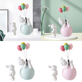 Maxbell Balloon Bunny Figurine Funny Flying Bunny Figure for TV Stand Office Cabinet Blue