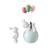 Maxbell Balloon Bunny Figurine Funny Flying Bunny Figure for TV Stand Office Cabinet Blue