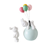 Maxbell Balloon Bunny Figurine Funny Flying Bunny Figure for TV Stand Office Cabinet Blue