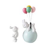 Maxbell Balloon Bunny Figurine Funny Flying Bunny Figure for TV Stand Office Cabinet Blue