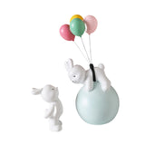 Maxbell Balloon Bunny Figurine Funny Flying Bunny Figure for TV Stand Office Cabinet Blue