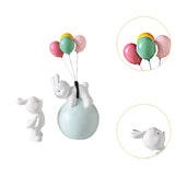 Maxbell Balloon Bunny Figurine Funny Flying Bunny Figure for TV Stand Office Cabinet Blue