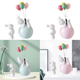 Maxbell Balloon Bunny Figurine Funny Flying Bunny Figure for TV Stand Office Cabinet Blue